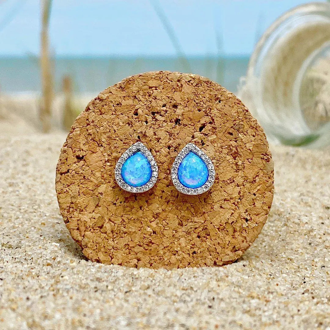 オパールとシルバーのイヤリング