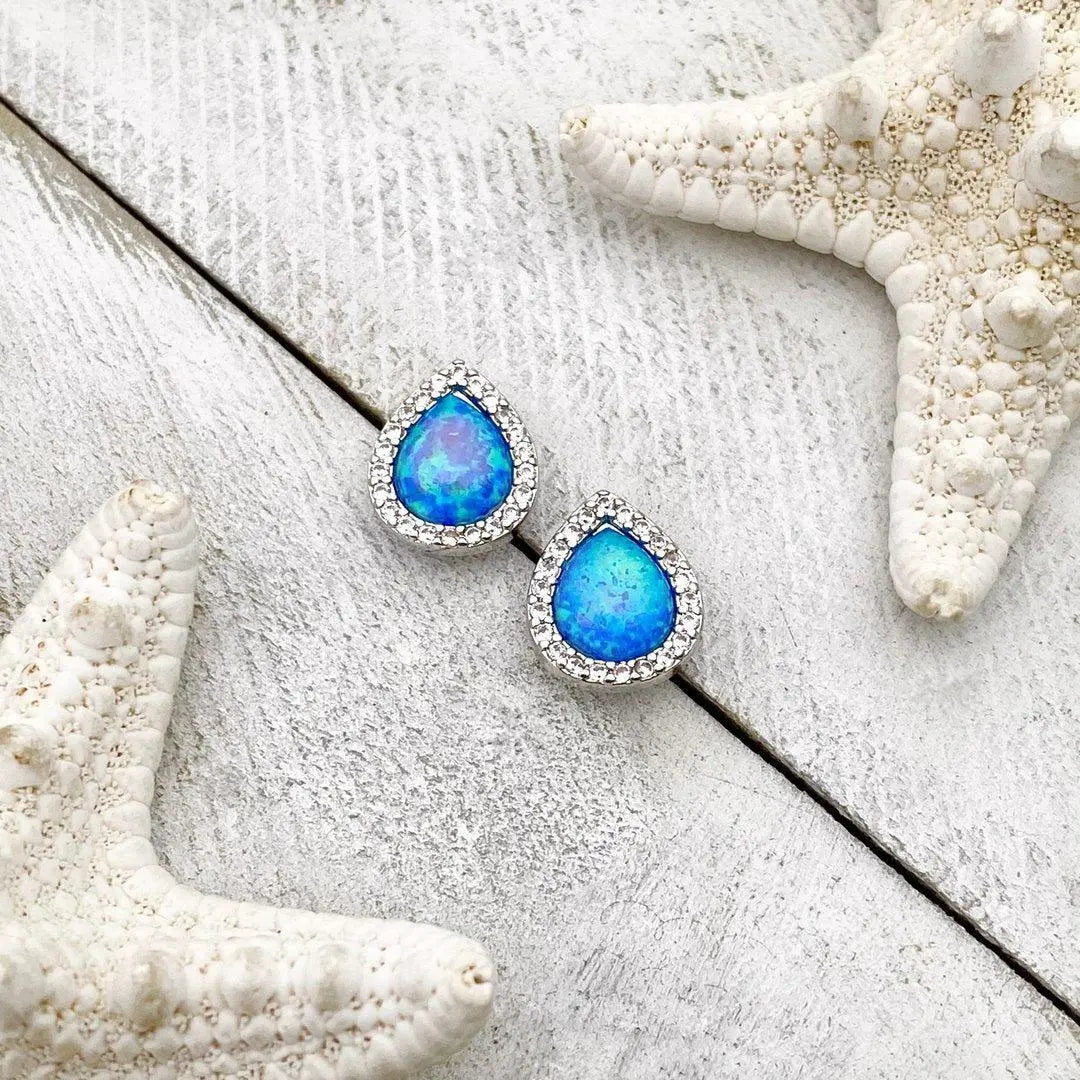 オパールとシルバーのイヤリング