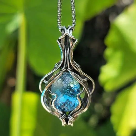 ブルーヴィンテージネックレス（シルバー）